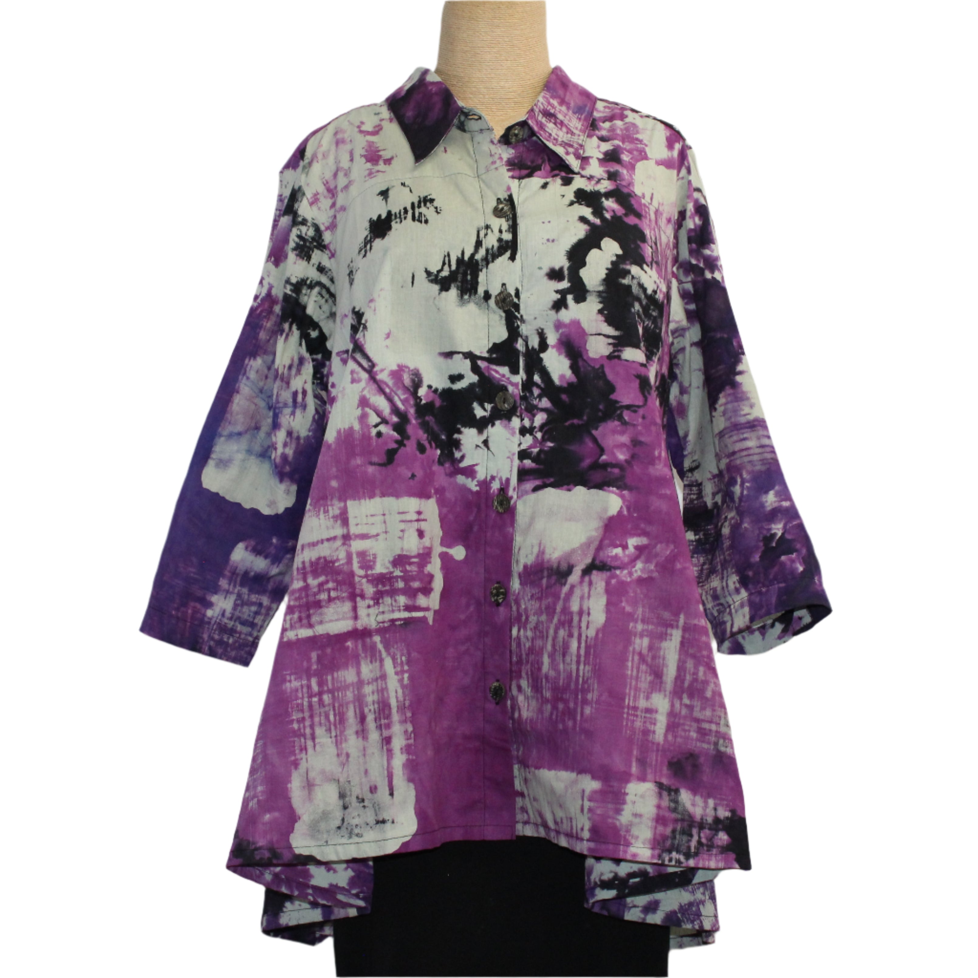 Adverb Shirt, Anywhere, Black Smoke, Violet/Grey S & M