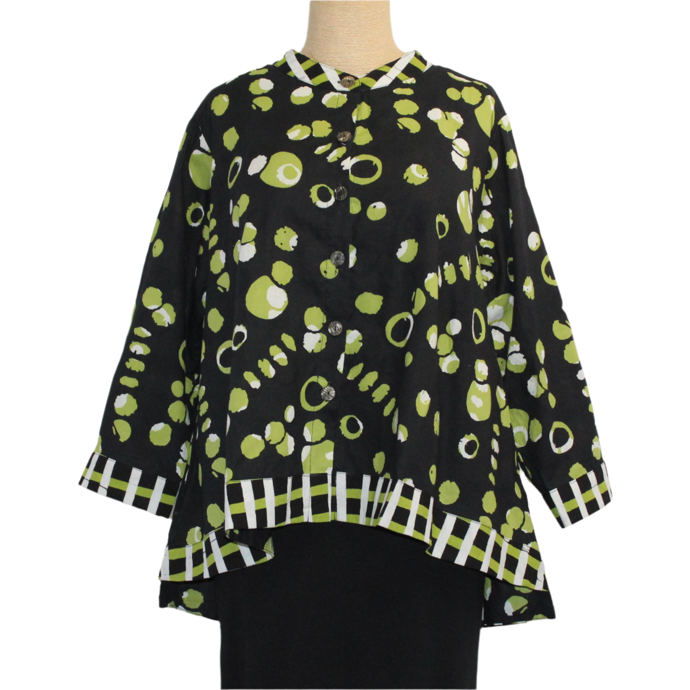 Adverb Shirt, After, Ellipse/Checkerboard, Chartreuse/Black/White L