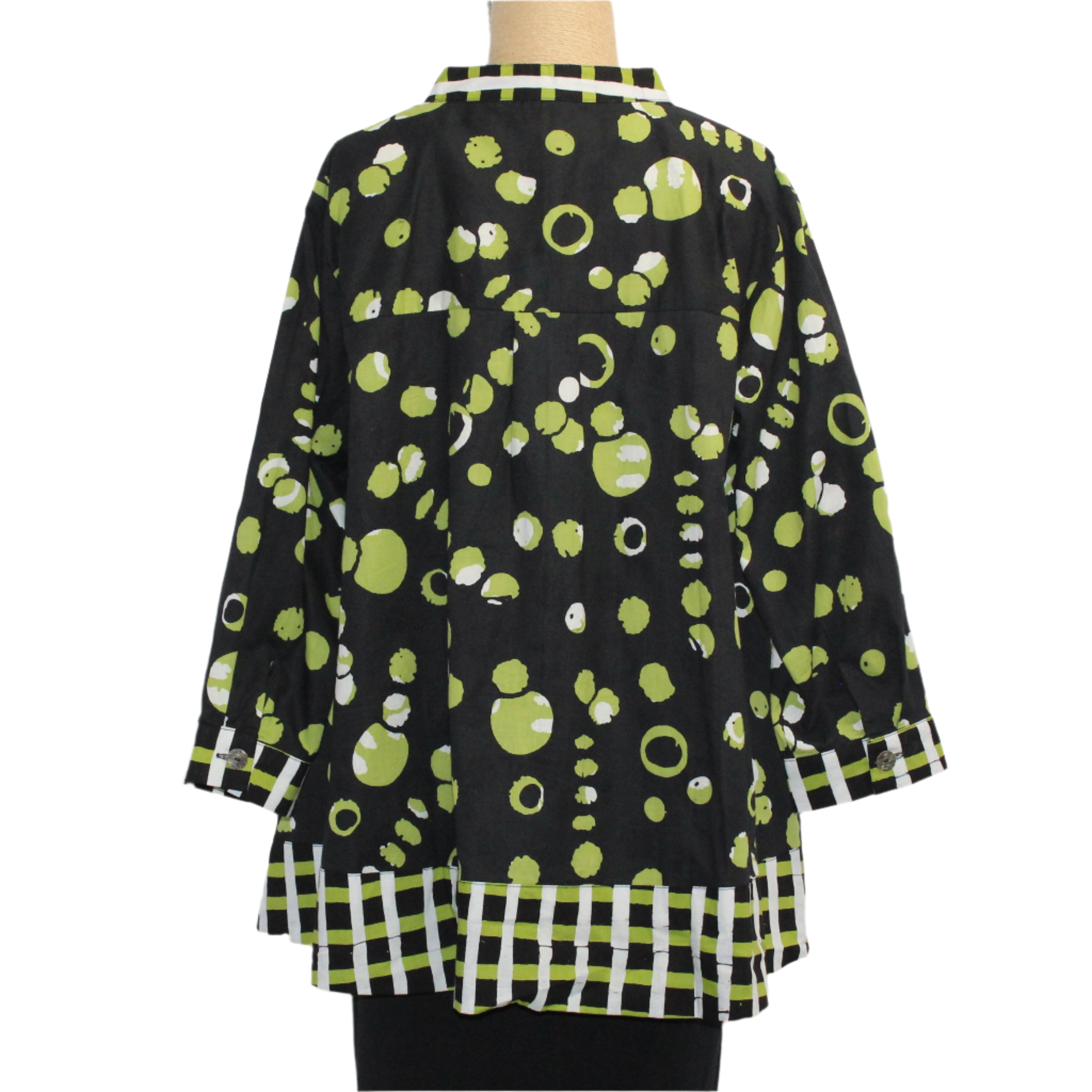 Adverb Shirt, After, Ellipse/Checkerboard, Chartreuse/Black/White L