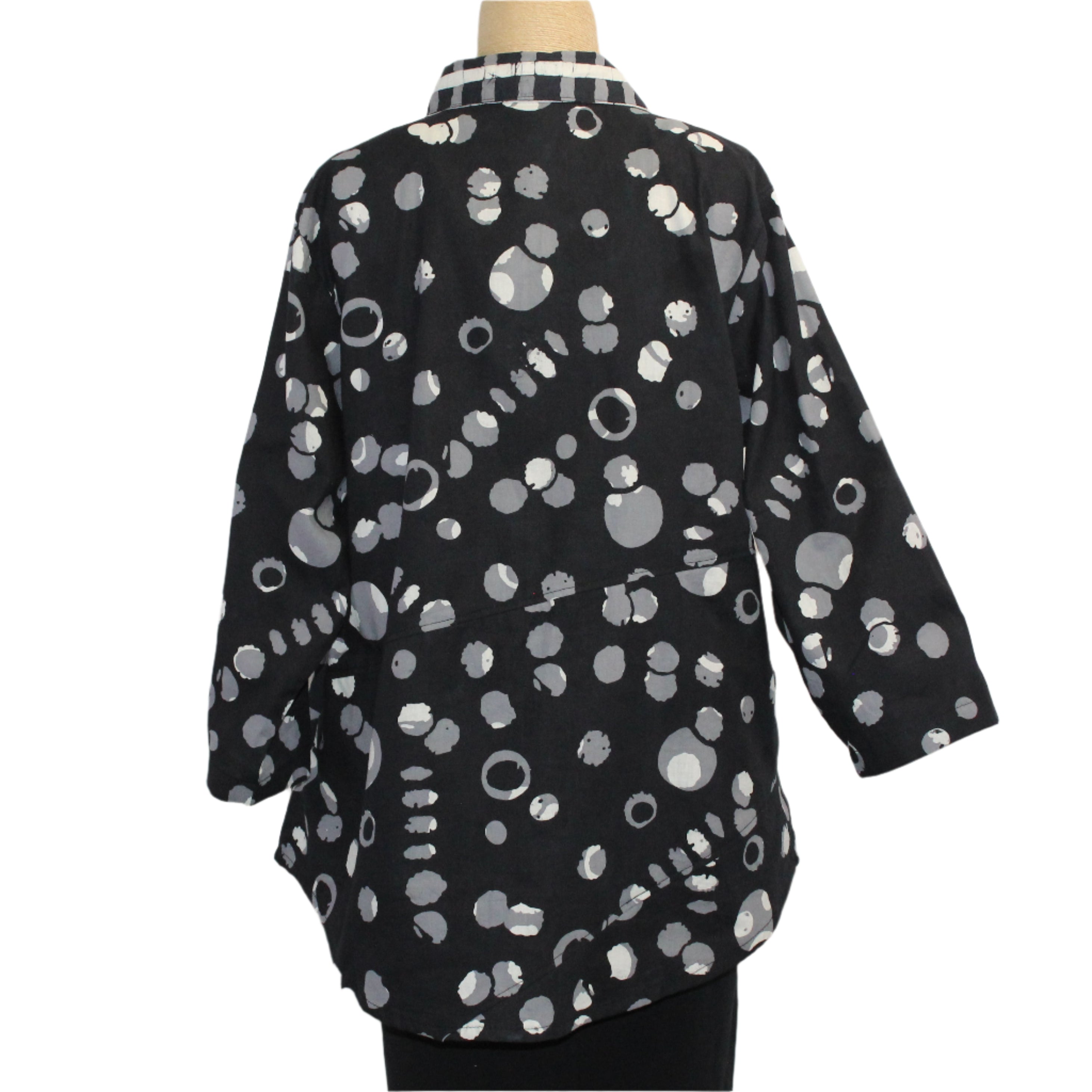 Adverb Shirt, Short Enough, Ellipse Checkerboard, Gray/Black/White S & M
