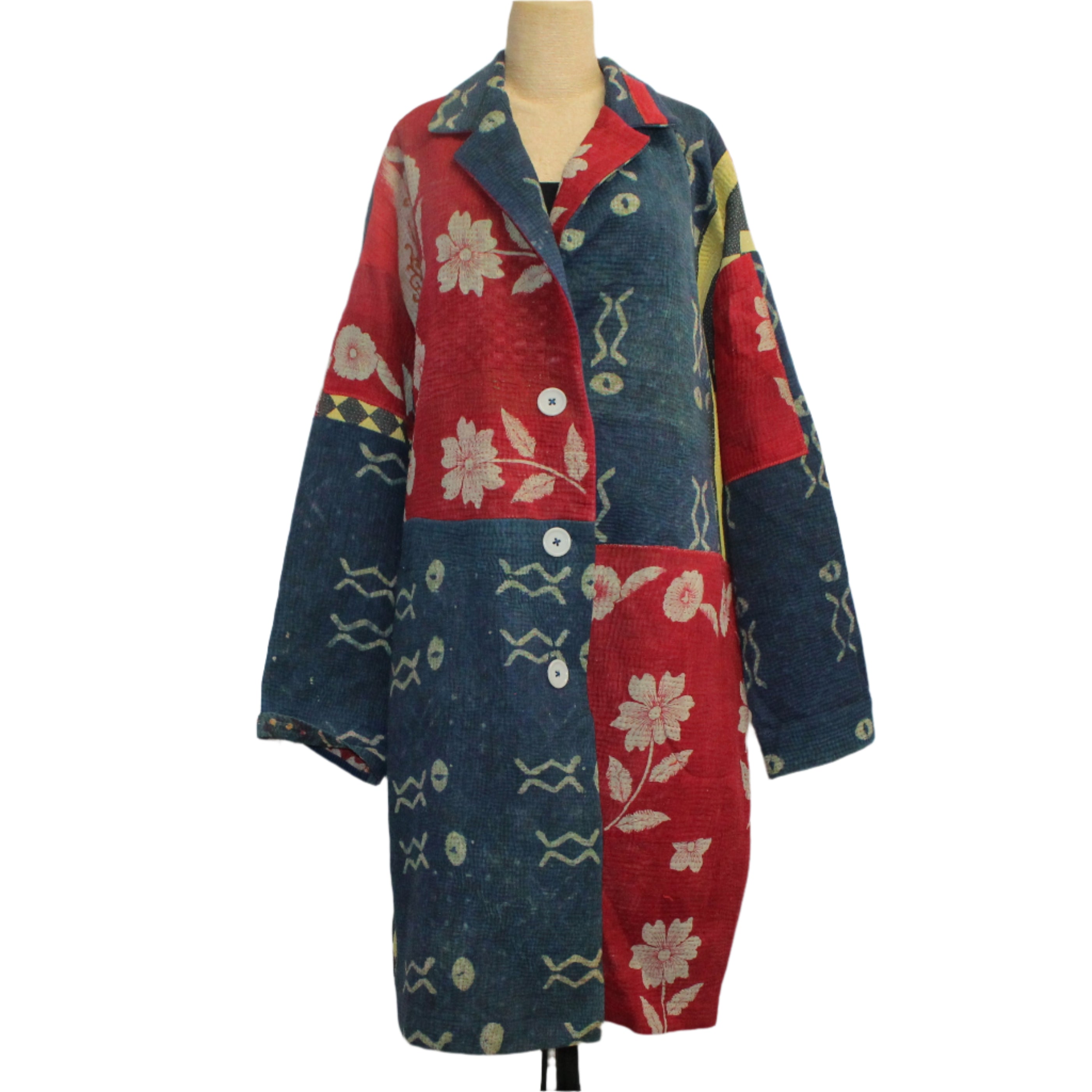 Holly Badgley Coat, Taya Kantha, Blue/Red, L/XL