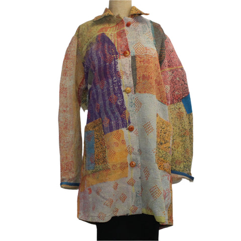 Holly Badgley Coat, Kantha, Amber/Pink/Purple, L