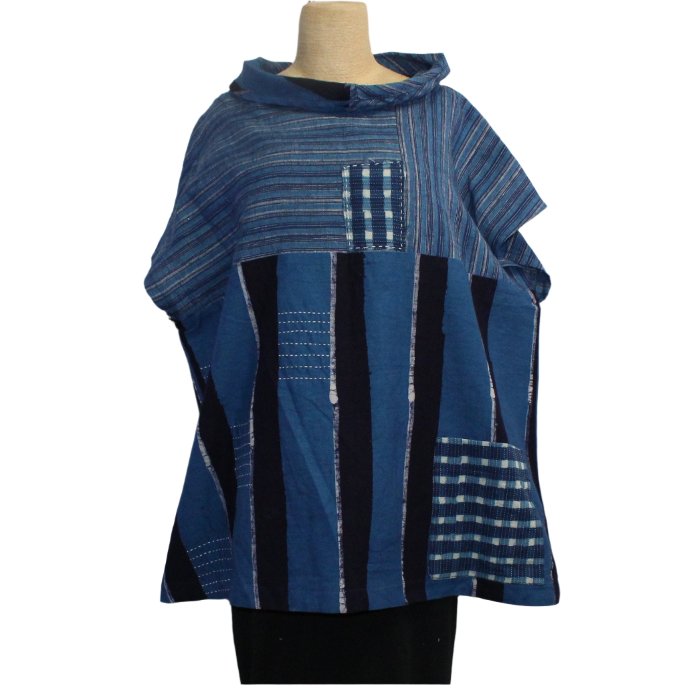Holly Badgley Cowl Overtunic, Blue Cotton, OS