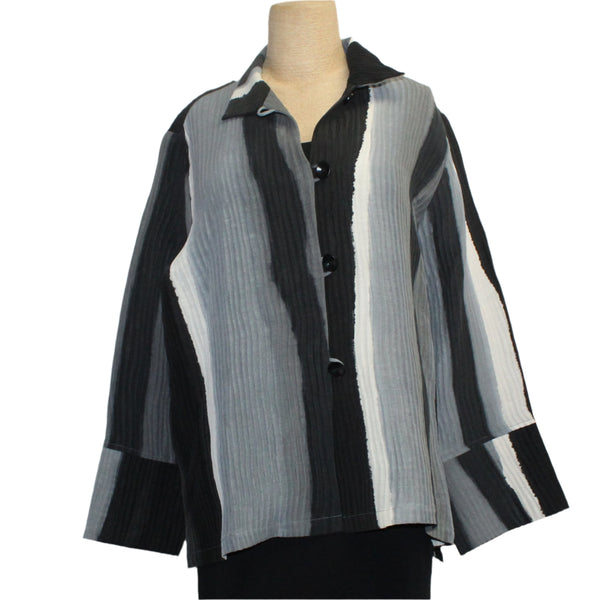 Kay Chapman Jacket, Loop Button, Branch, Black/White/Grey, M