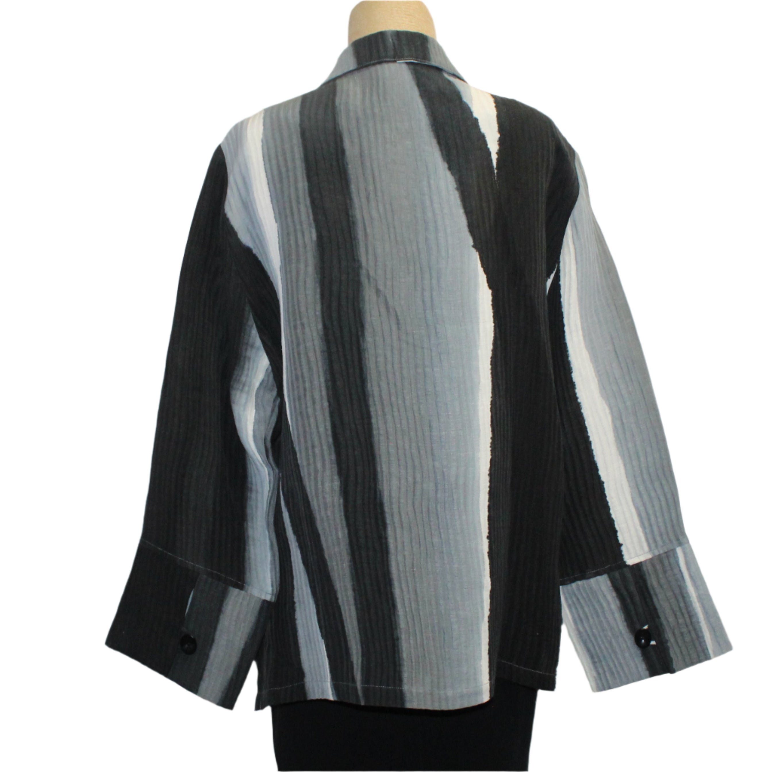 Kay Chapman Jacket, Loop Button, Branch, Black/White/Grey, M