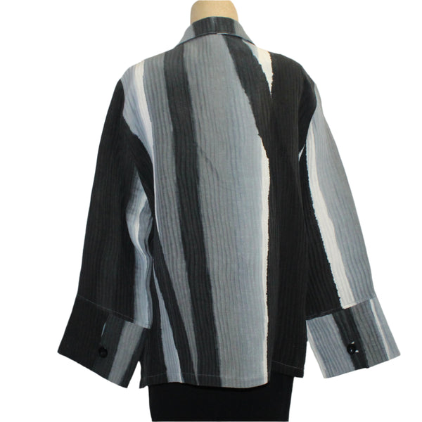 Kay Chapman Jacket, Loop Button, Branch, Black/White/Grey, M