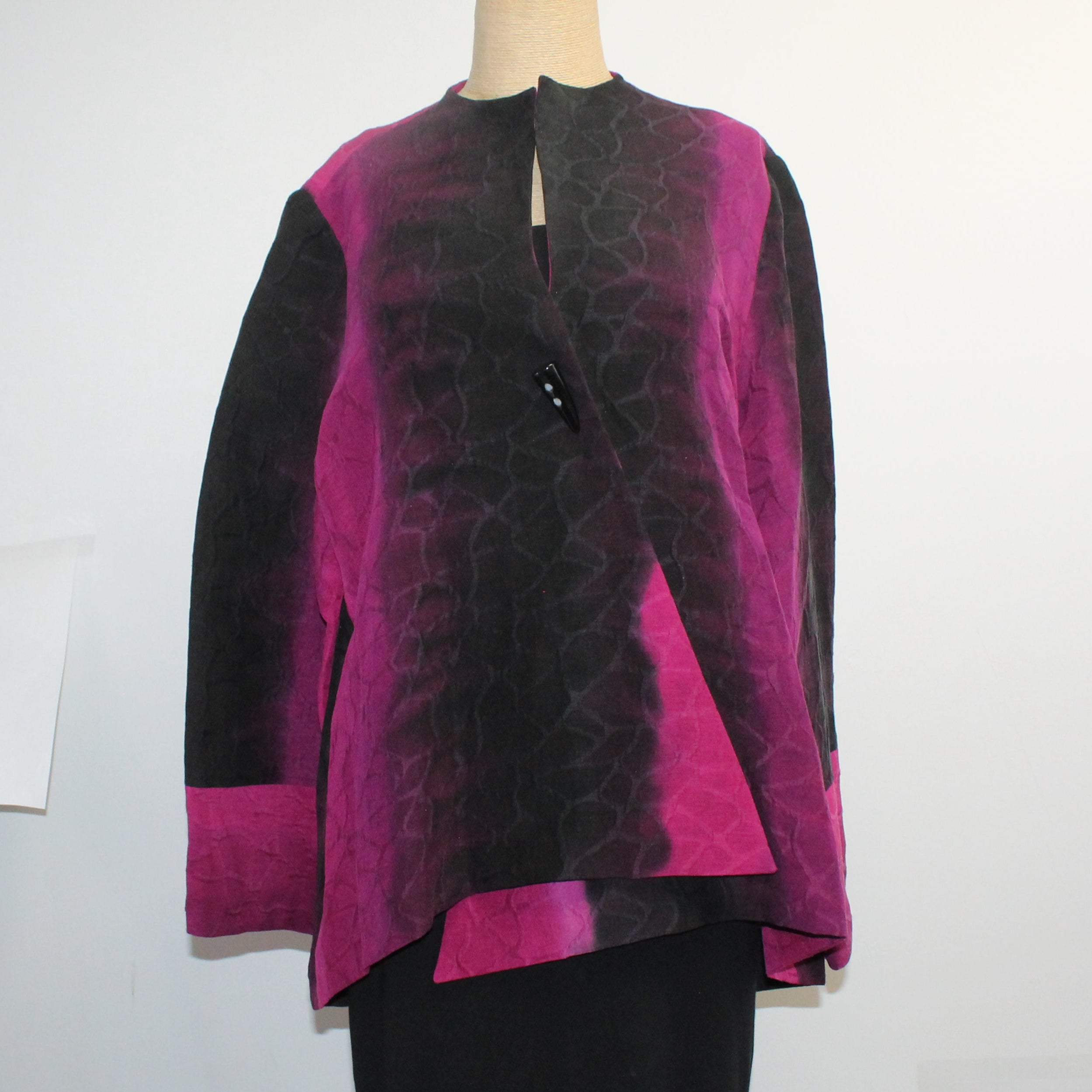 Kay Chapman Jacket, Asymmetrical, Islands, Black/Violet/Pink, S
