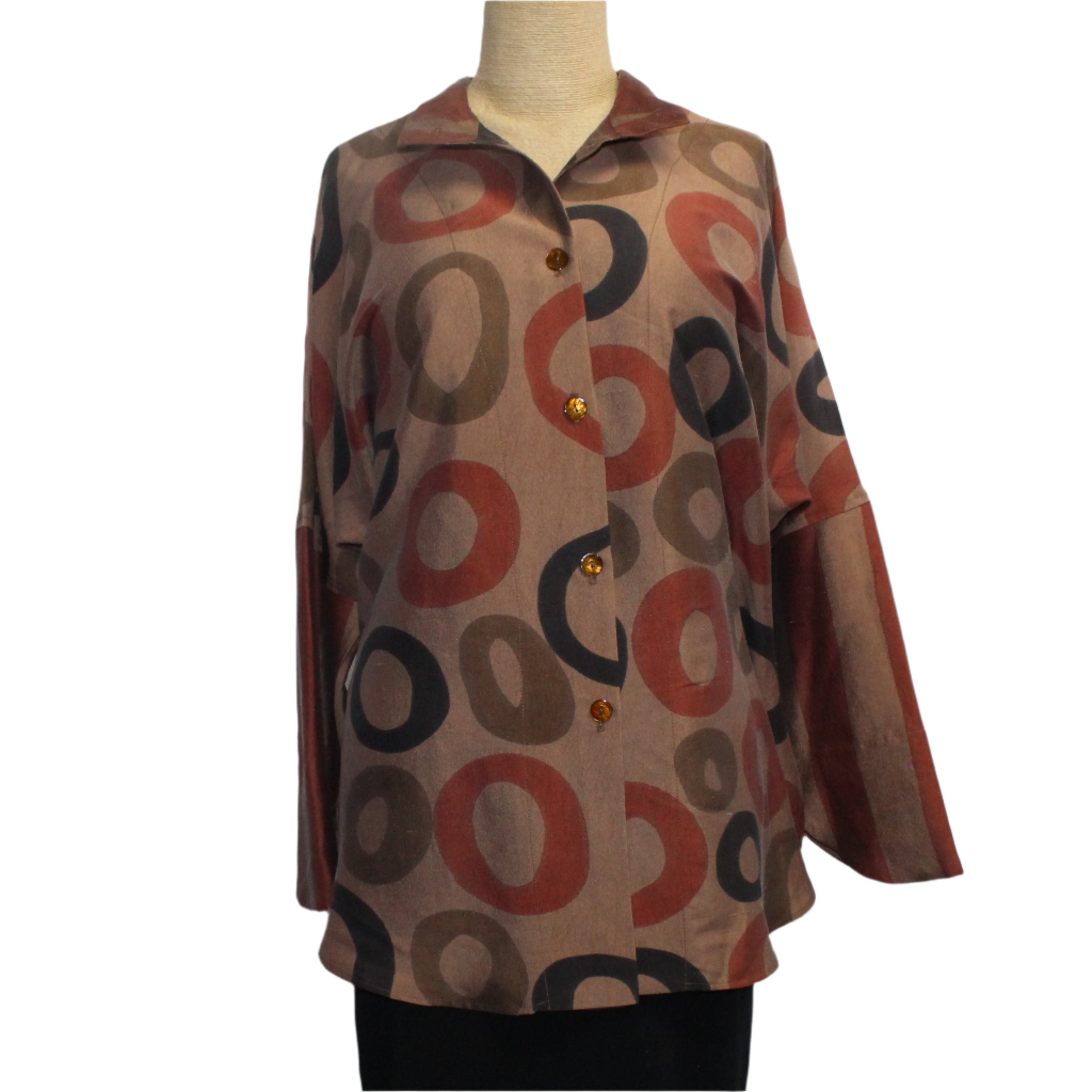 Kay Chapman Shirt, Pasadena, Circles, Copper, M/L