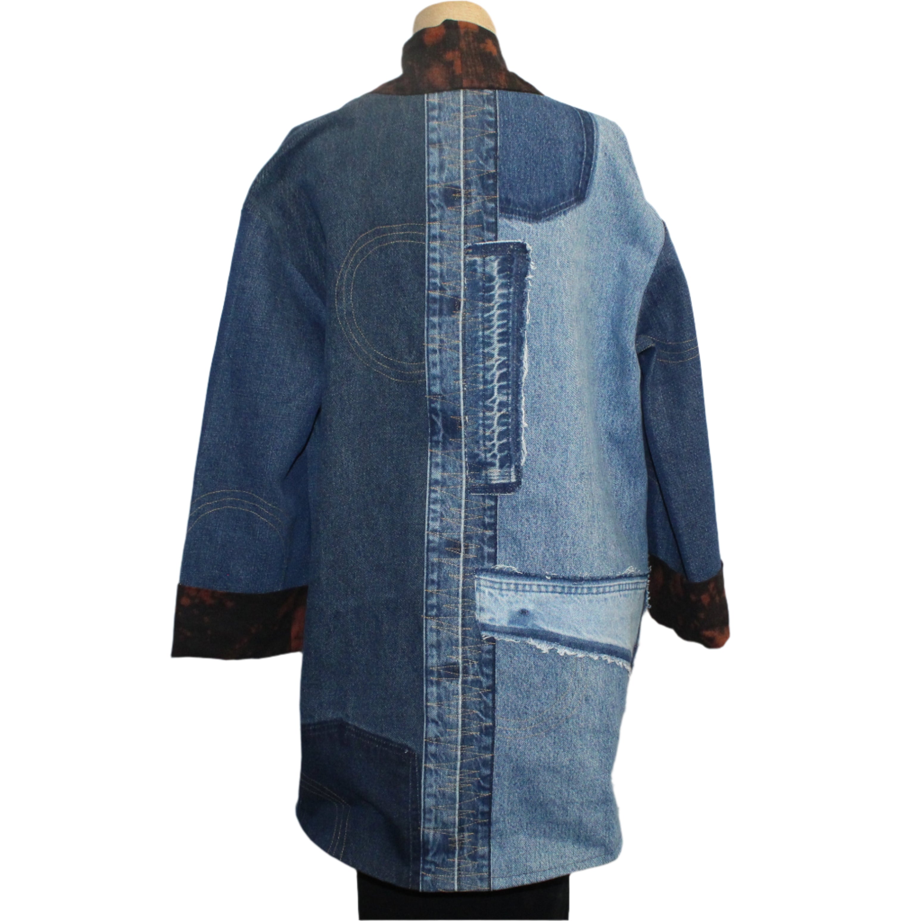 Jackson Friedman Jacket, Denim/Shibori Collar, M