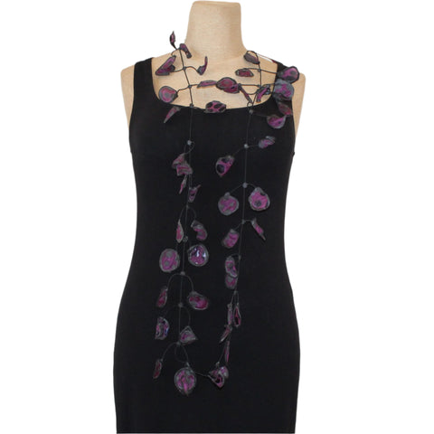 Annemieke Necklace, Transparent Polka Dot, Purple
