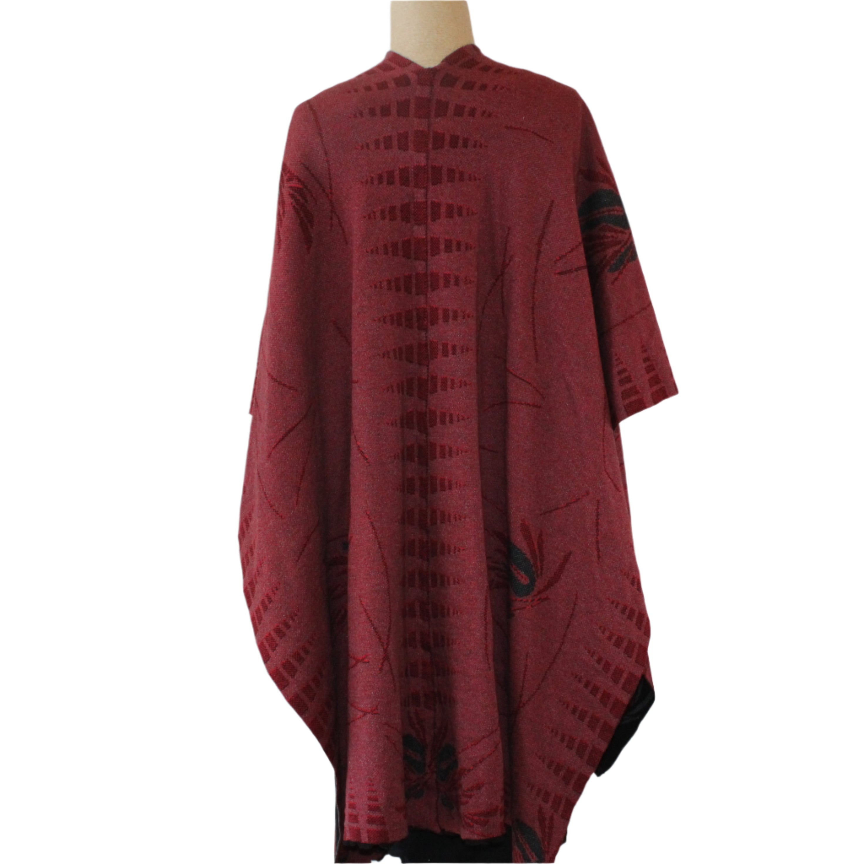 Sharon London Cape, Blossom, Reversible, Black/Charcoal/Red
