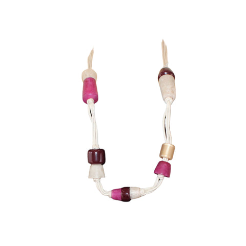 Zsiska Necklace, Mika, Berry/Cream