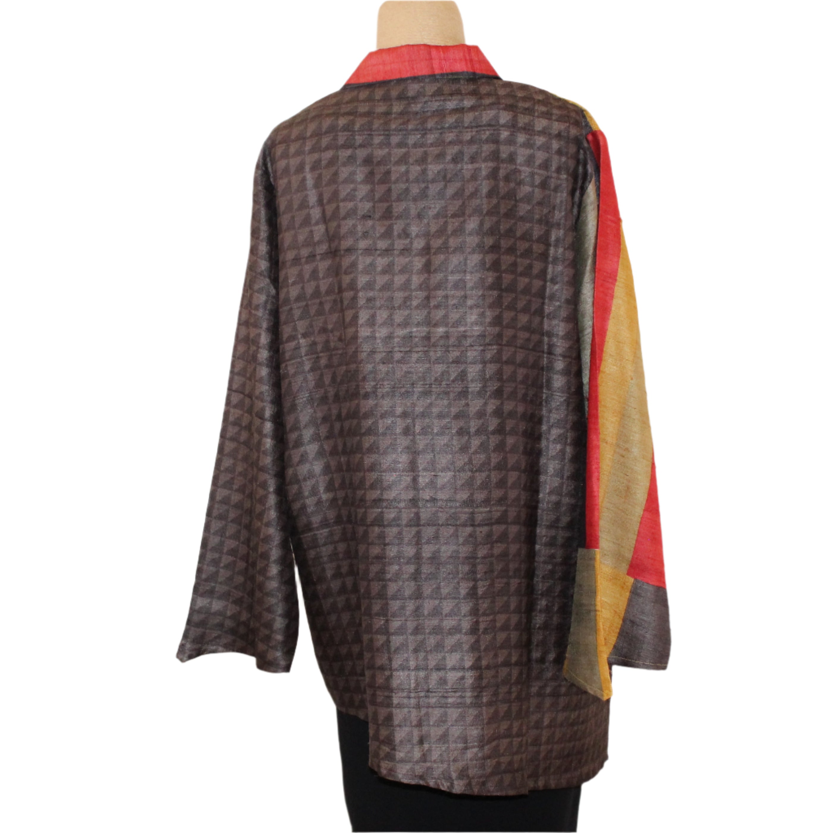 Darshan Shah Shirt, Long, Copper/Red/Gold/Black, L