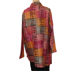 Darshan Shah Shirt, Long, Raspberry/Merigold/Sage, L