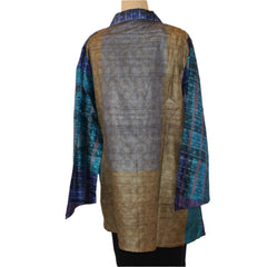 Darshan Shah Shirt, Long, Turquoise/Olive/Purple/Grey, L