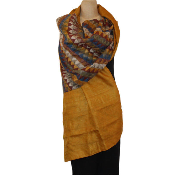 Darshan Shah Shawl, Kantha, Gold/Multi-Color