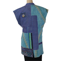 Holly Badgley Vest, Crossover, Kantha, Turquoise/Blue/Cream, S/M