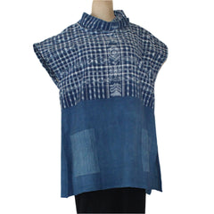 Holly Badgley Cowl Overtunic, Indigo Guatemalan, S/M