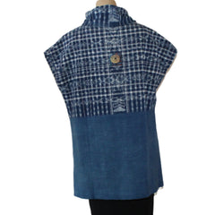 Holly Badgley Cowl Overtunic, Indigo Guatemalan, S/M
