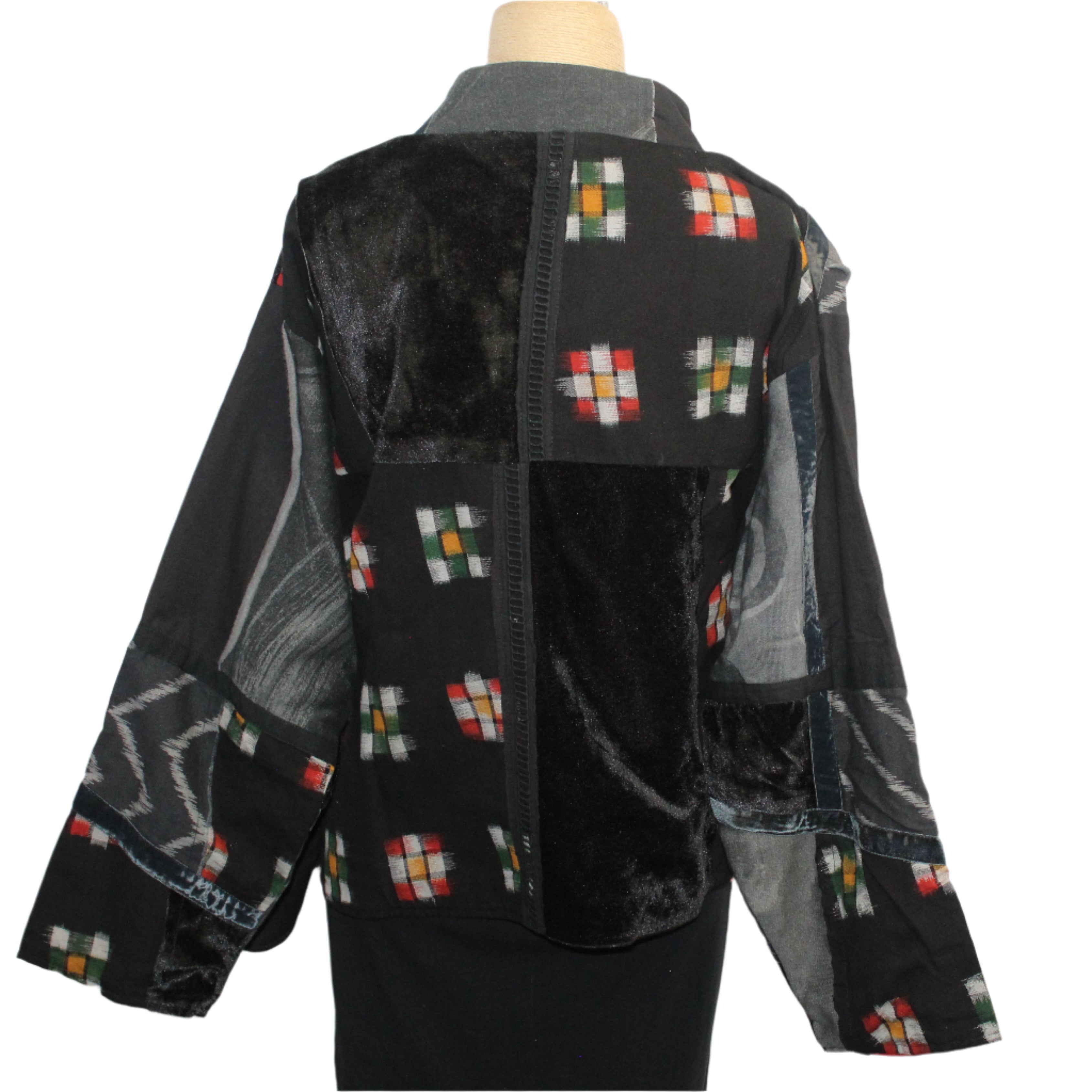 M Square Jacket, Crop, Black/Gray/Multi L/XL