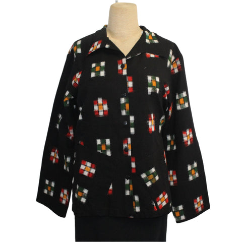 M Square Shirt, Ellen, Black/Multi S & M