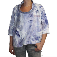 Tatiana Palnitska Top, Purple/White, With Feathers, M/L