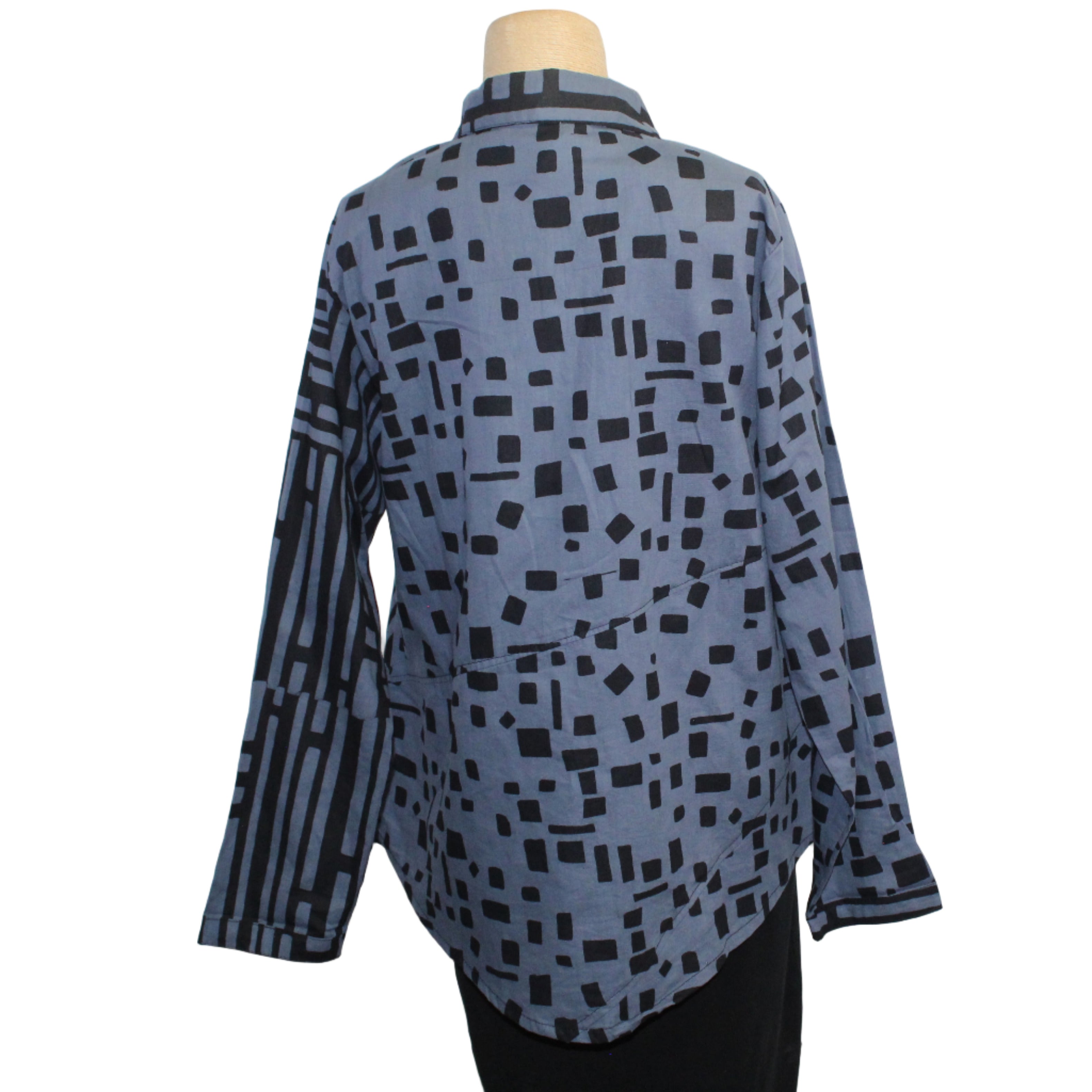 Adverb Shirt, Short Enough, Chip/Fences, Slate/Black XS, S & M