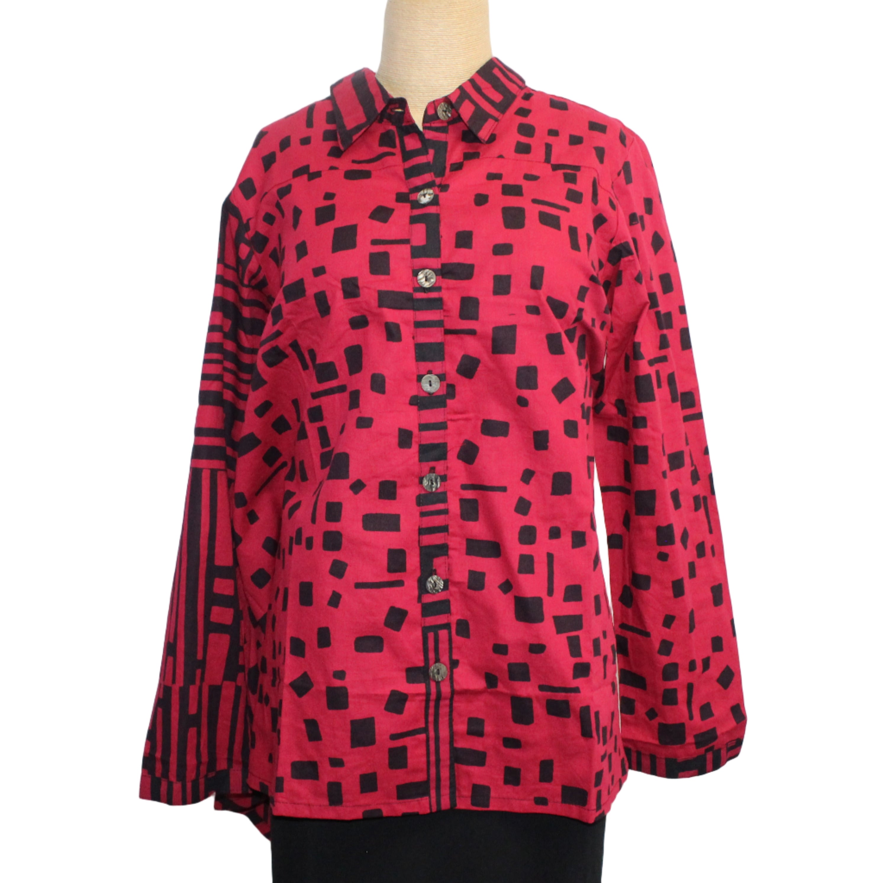 Adverb Shirt, Anywhere, Chip/Fences, Red/Black XS, S, M & L