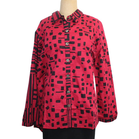 Adverb Shirt, Anywhere, Chip/Fences, Red/Black XS, S, M & L