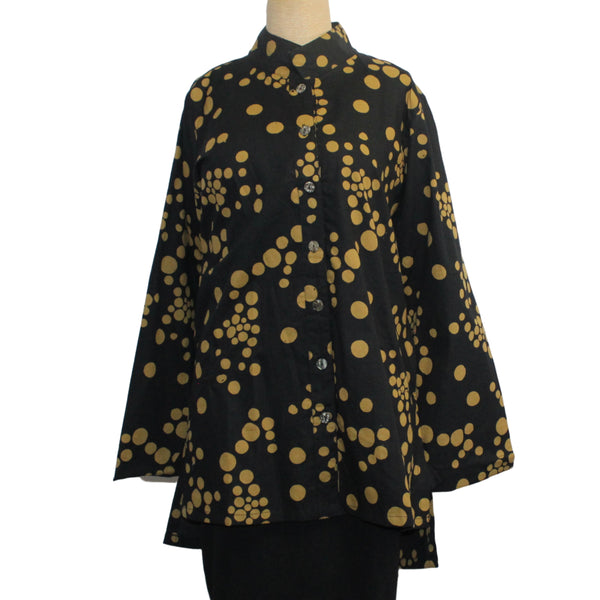 Adverb Shirt, Therefore, Dots, Mustard/Black S, M & L