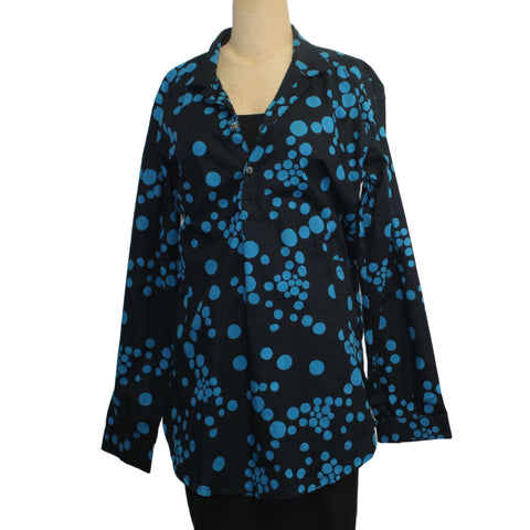 Adverb Shirt, Early, Dots, Turquoise/Black S & L