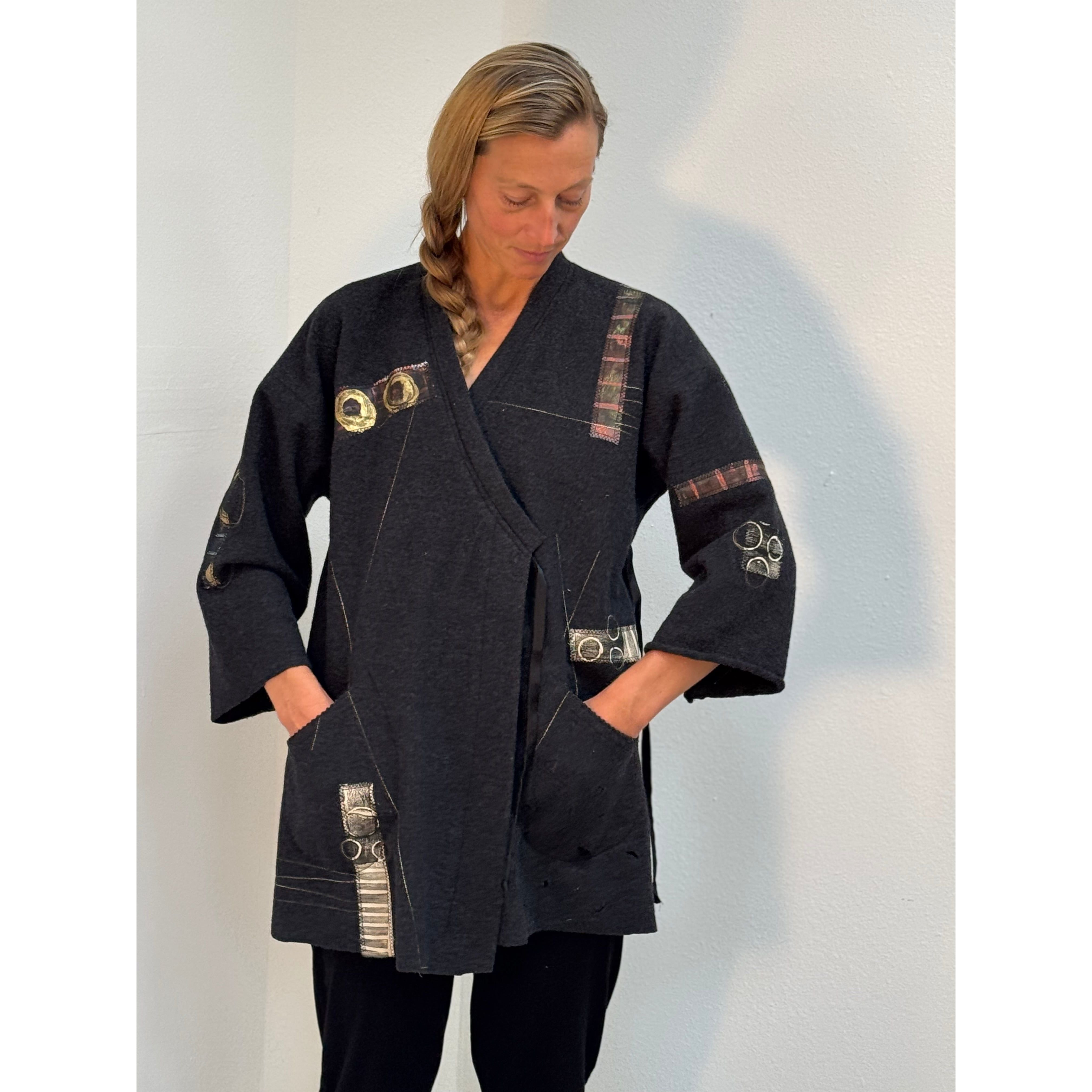 Holly Badgley Jacket, Boiled Wool, Charcoal, S/M