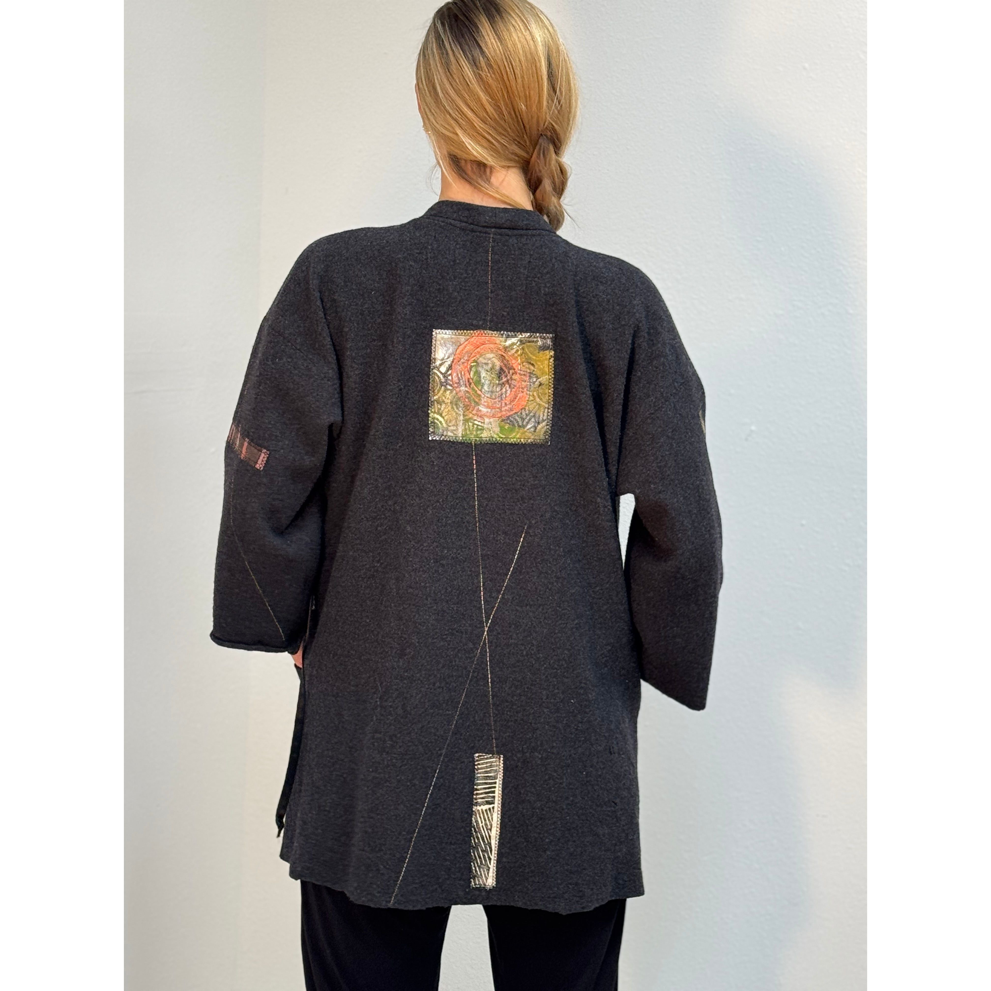 Holly Badgley Jacket, Boiled Wool, Charcoal, S/M