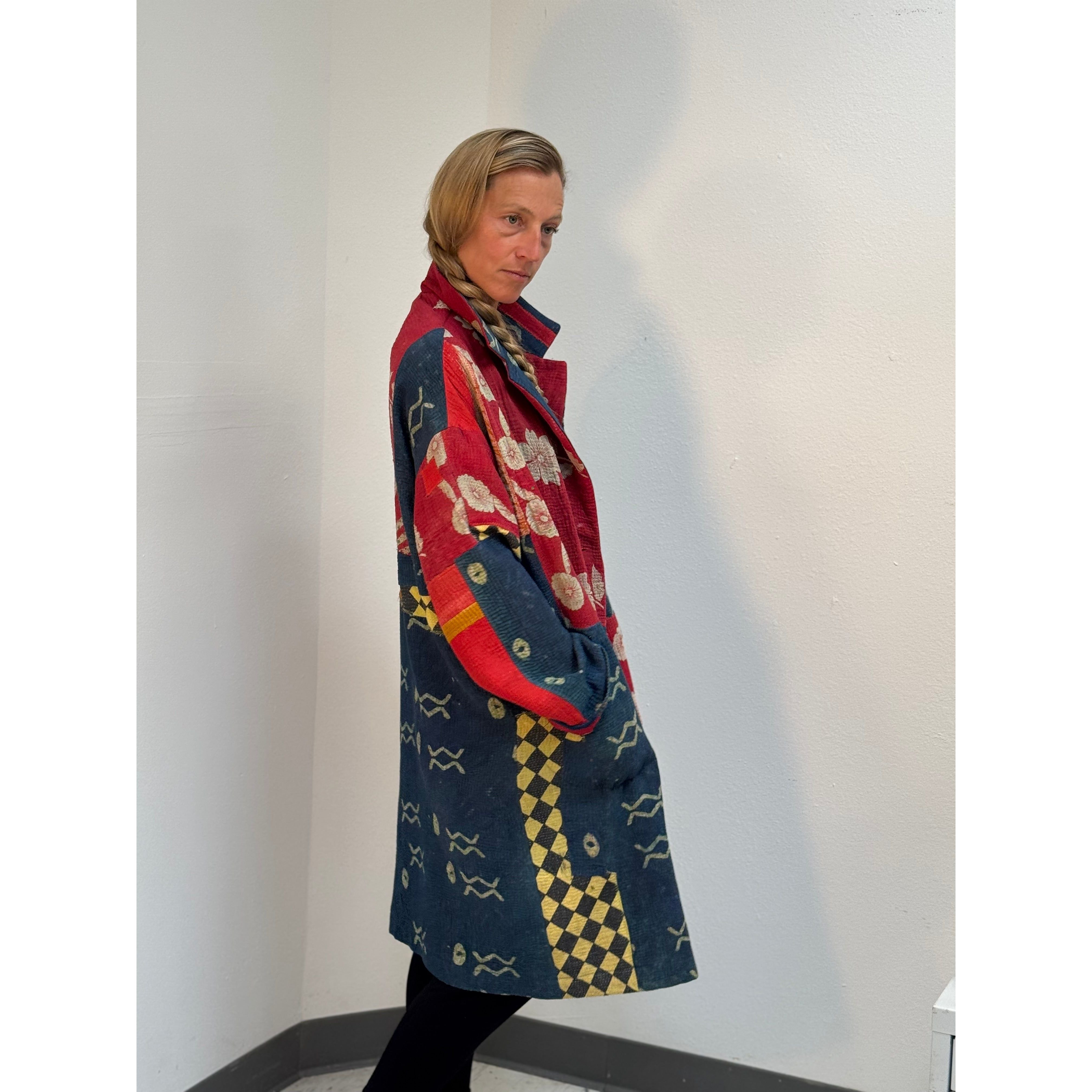Holly Badgley Coat, Taya Kantha, Blue/Red, L/XL