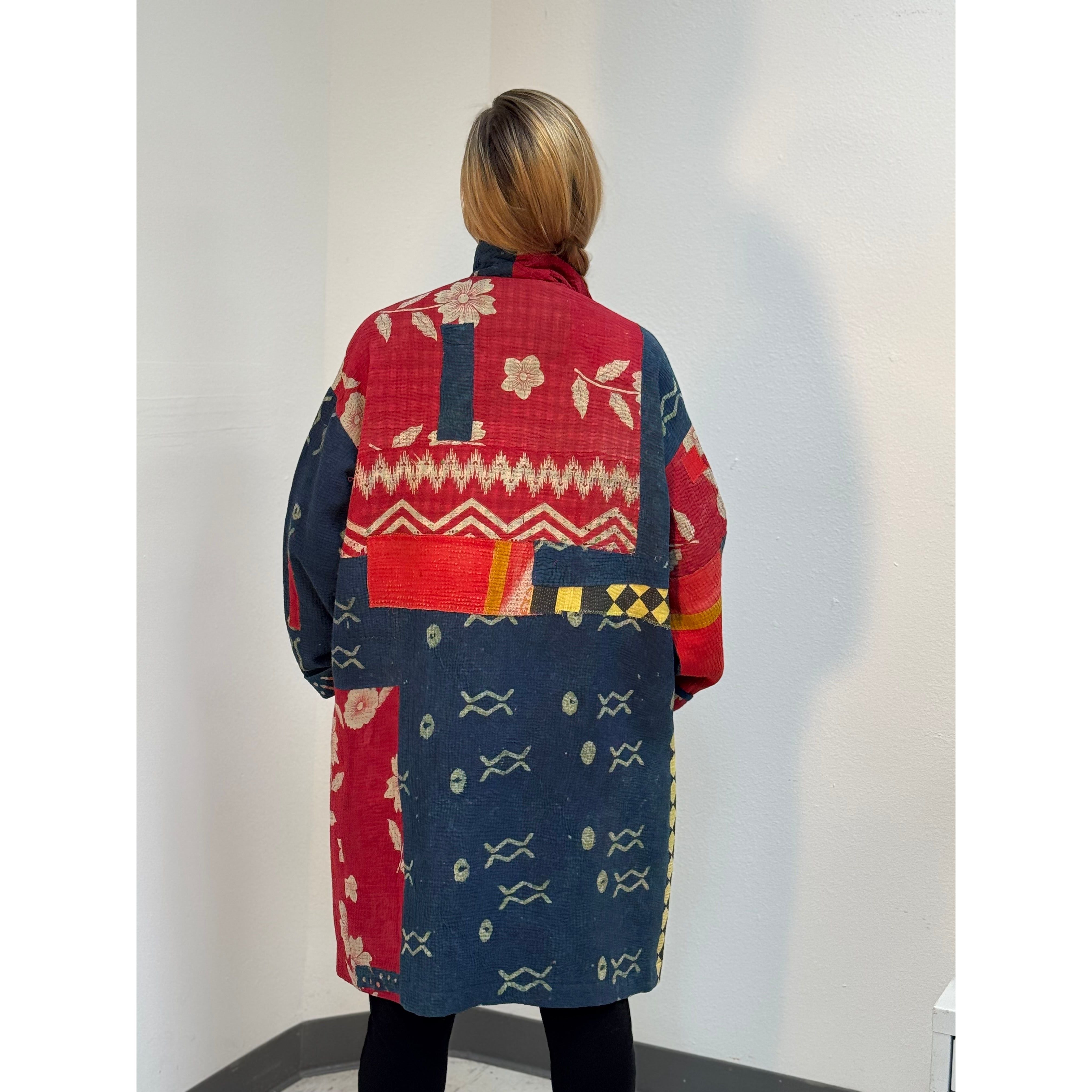 Holly Badgley Coat, Taya Kantha, Blue/Red, L/XL