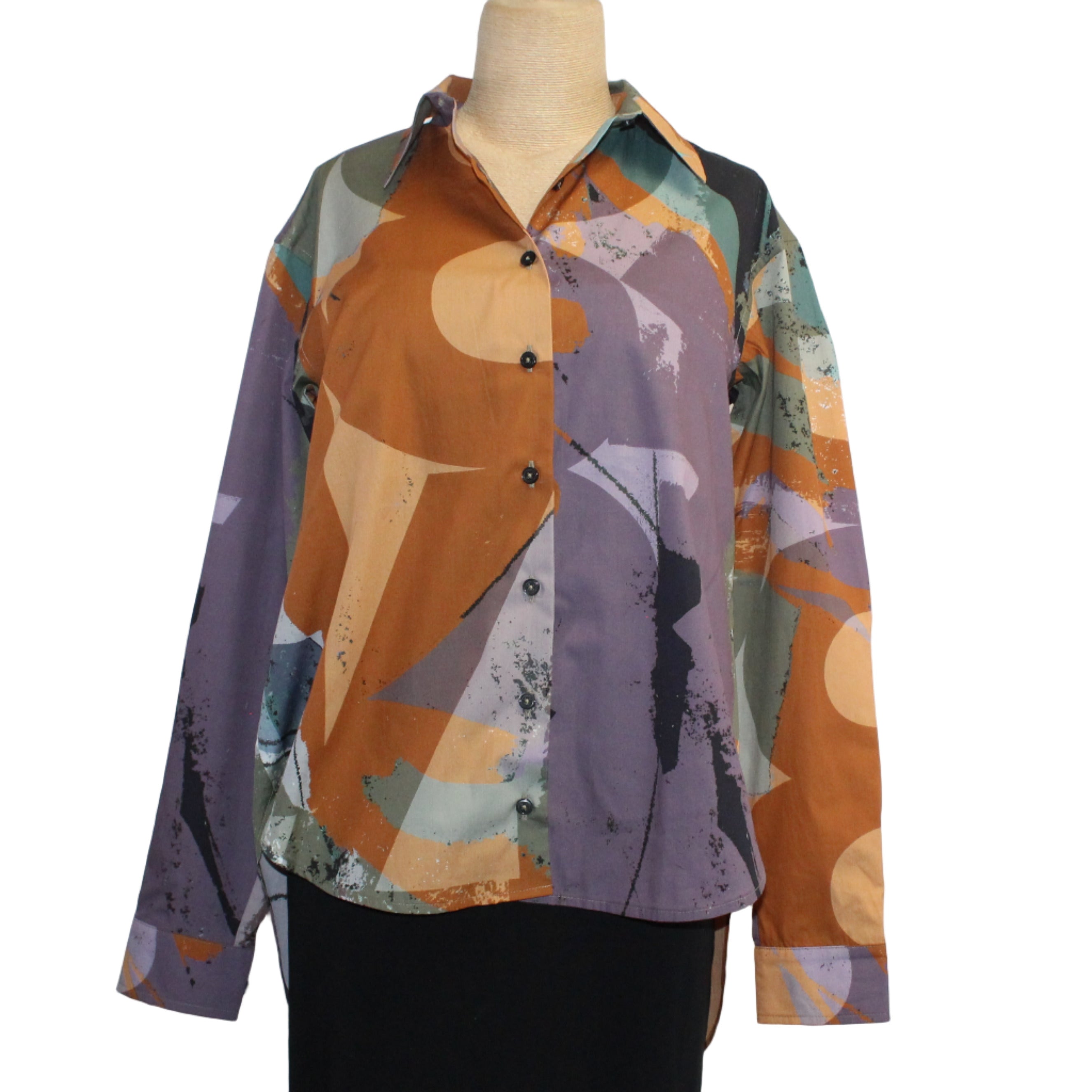 Andrea Geer Shirt, Purple/Gold/Tan/Green/Blue XS & M