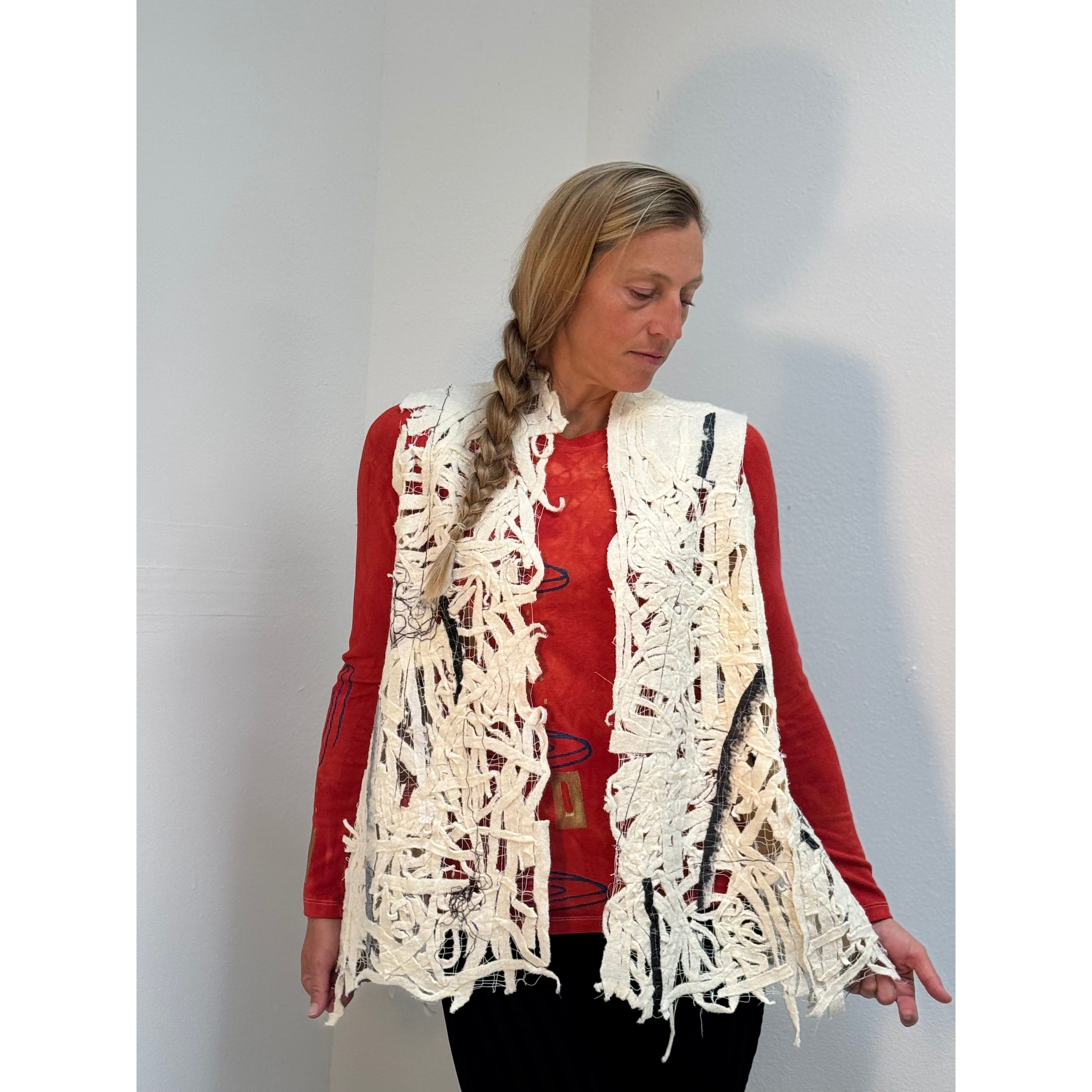 Holly Badgley Vest, Wool, White, S/M