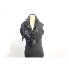 Beth Marx Collar Scarf, Black With Beads