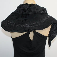 Beth Marx Collar Scarf, Black With Beads