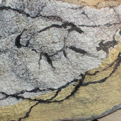 Beth Marx Collar Scarf, Petroglyph With Felted Brooch, Grey/Black/Gold