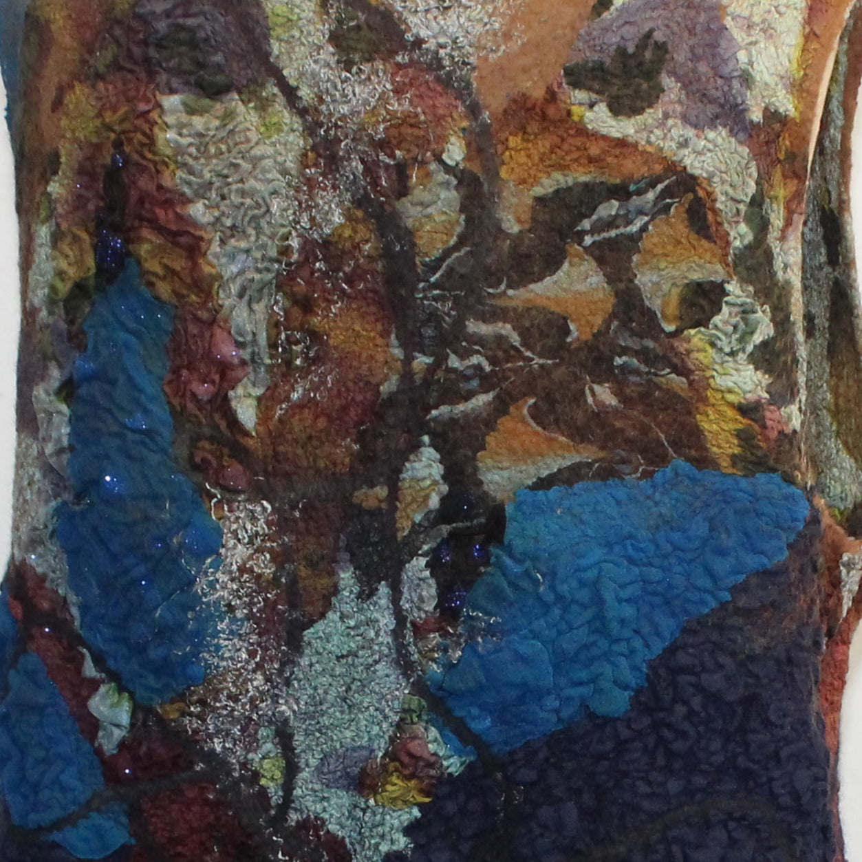 Beth Marx Vest, Navy Lace/Brown/Blue/Rust, S