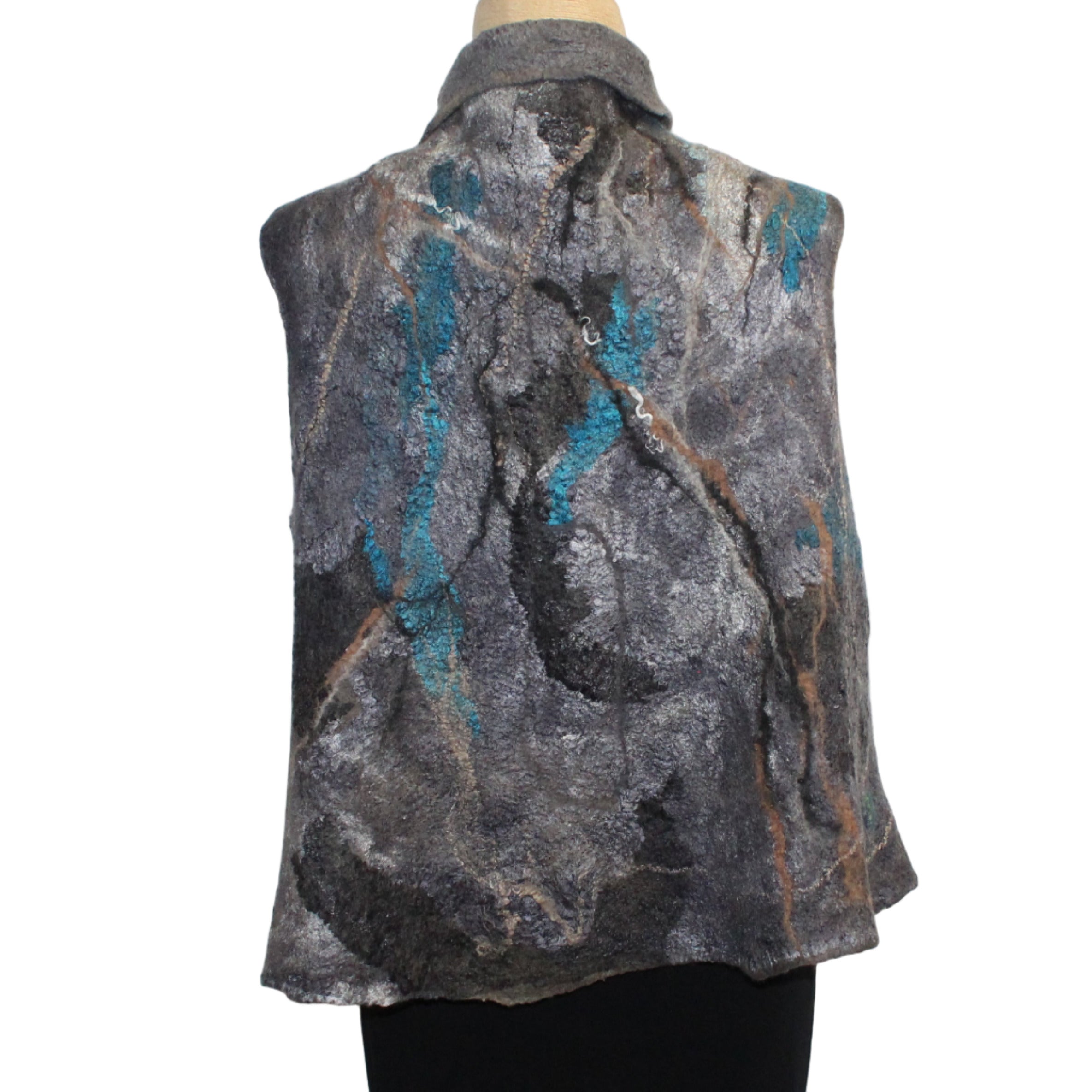 Beth Marx Vest, Grey/Blue/Silver, S/M