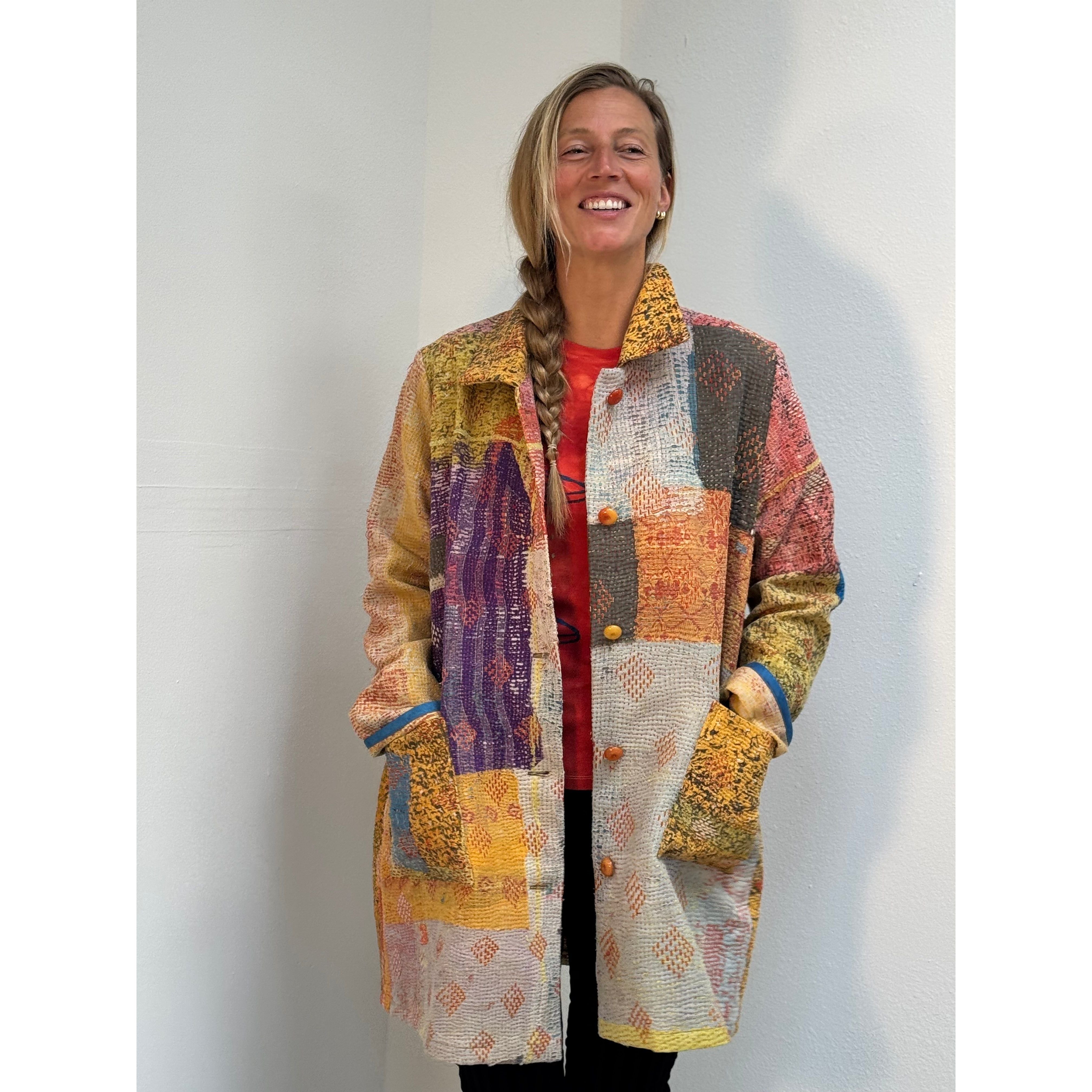 Holly Badgley Coat, Kantha, Amber/Pink/Purple, L