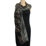 Neeru Kumar Shibori Scarf/Shawl, Tan/Black/Sage/Olive/Brown