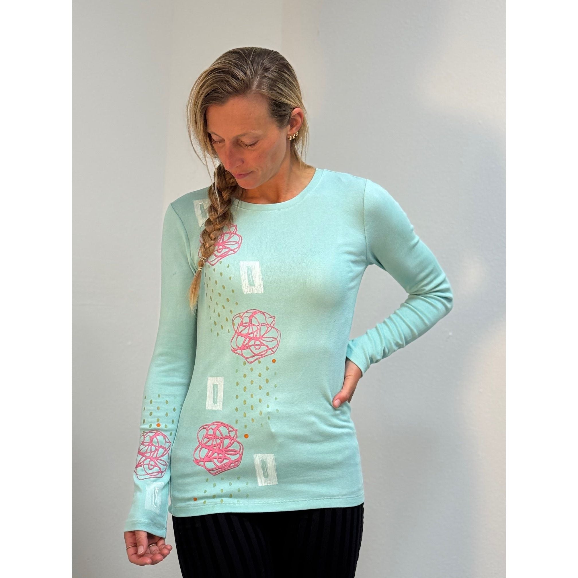 Holly Badgley Pullover, Cotton, Light Aqua, XXS