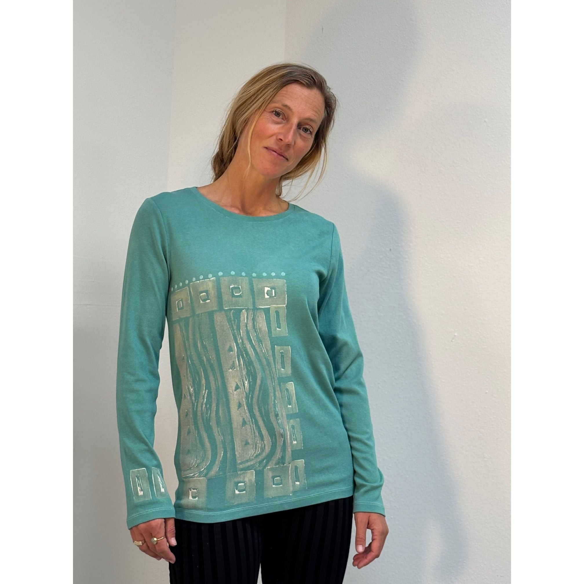 Holly Badgley Pullover, Cotton, Sea Green, S