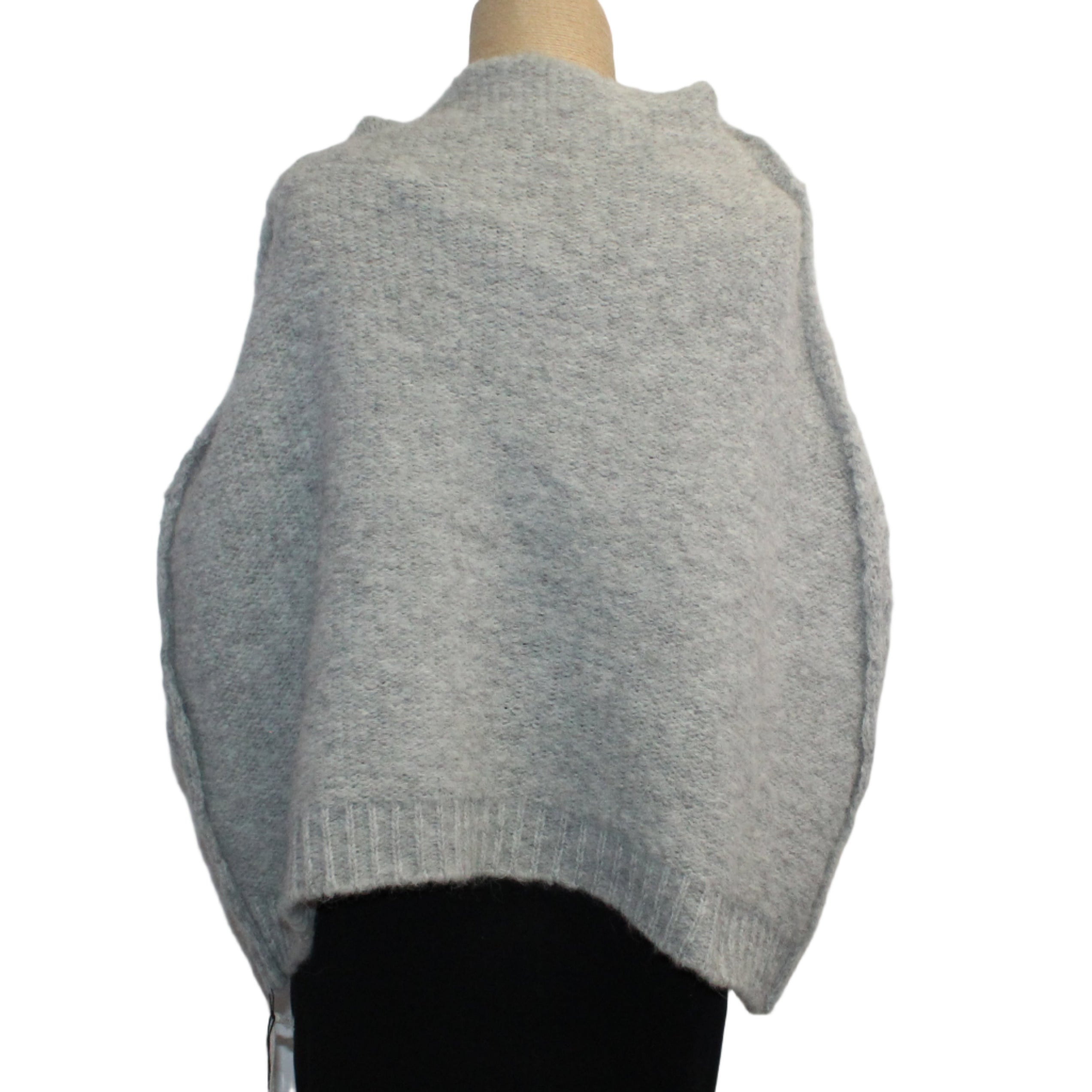 Amano Shrug, Alpaca, Foil Handprint, Smoke/Silver, S/M