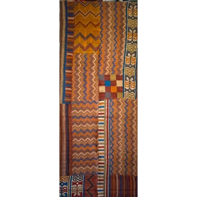 Darshan Shah Shawl, Kantha, Brown/Gold/Multi-Color