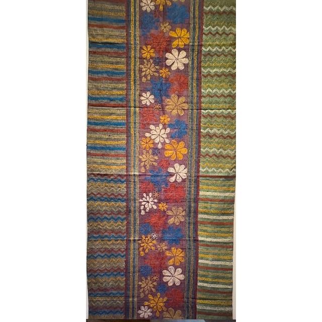 Darshan Shah Shawl, Kantha, Purple/Green/Multi-Color
