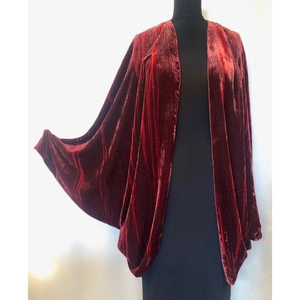 Doshi Jacket, Butterfly Flights of Fancy, Velvet, Auburn OS S-XL